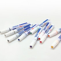 다목적 페인트 마카 얇은 보드 디자인 마크펜 낱개 11색 마카펜 흰색 마커 색깔 펜 데코 문화 칼라 컬러 팬 산업용 공업용 일러스트 애니메이션 윈도우 페인팅 인테리어, 백색 (503129)
