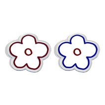미니맥시 플라워 일러스트 코스터, 레드+블루