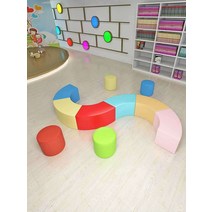 키즈카페 의자 벤치 소아과 대기의자 병원인테리어, 조합 14 길이 3.98m  너비 1.1m