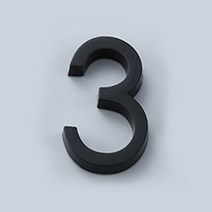 led 메뉴판 광고판 라이트패널 3d 집 번호 야외 숫자 표지판 60mm 부동 집 편지 문 알파벳 홈 야외 블랙 번호 주소 명판, 3-블랙