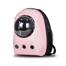 Moch Kirri 애견 백팩 투명우주선 강아지가방 고양이 백팩, 핑크