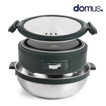 도무스 304 스텐 여행용 분리형 멀티 쿠커 전기냄비 1400ml, 도무스 낭만 팬 안에 핫플레이트