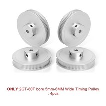 VORON 2.4 2GT-6MM GT2 9MM RF 오픈 타이밍 벨트 용 게이트 및 풀리 풀 세트 16T 80T 20T 3D 프린터 액세서리, [04] 80T bore5 Only