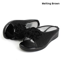 로즈블로썸 멜팅브라운 여성 데일리 플라워 통굽 슬리퍼 2color (8579223)