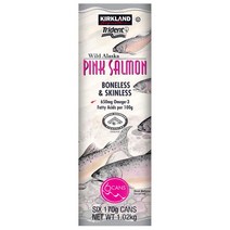 영국 코스트코 커클랜드 Kirkland Pink Salmon 와일드 알라스카 핑크 연어 통조림 6캔 1.02kg, 1팩