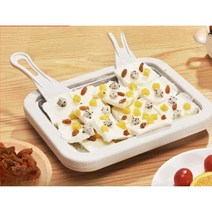 철판 아이스크림 기계 요거트 아이들 간식 소프트믹스, (코코넛 밀크 화이트) 22.5X17.5CM