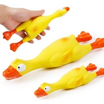 꼬랑댕이 강아지 중형견 대형견 소리나는 삑삑이 닭 고무 인형 장난감, 1개