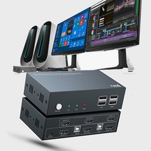 !junjjang!9650ea 2대PC를 1대처럼 제어 4K 듀얼모니터지원 KVM스위치, 선택제어기, 상품선택