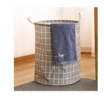 맘피스 원형 접이식 패브릭 다용도 빨래바구니, 화이트, 2개