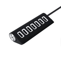 코시 USB 7포트 멀티 허브 컴퓨터 노트북 멀티탭 유에스비 hub 확장 분배기 콘센트 USB허브, 블랙