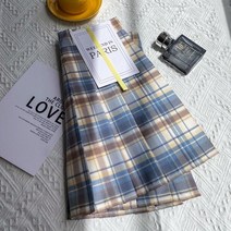 【짧은 치마】플리츠 스커트 봄 가을 허리 새로운 스커트 여름 라인 슬리밍 학생 격자 무늬 짧은 치마 여성 여름