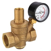 수격 방지기 워터 해머 DN20 3/4 황동 수압 조절기 PN 1.6 압력 감속기 감소 밸브 유압/정수기 용 게이지 미터 포함, 한개옵션0