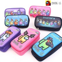 키즈노리 어몽어스 사각 펜슬케이스 초등학생필통 신학기 입학선물 졸업선물 파우치, 배트맨, 1개