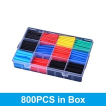 127 800pcs 수축튜브 열 수축 튜브 내열성 열 포장 키트 전기 연결 와이어 케이블 절연 슬리브 heat shrink tube, 09 800Pcs in Box