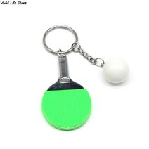스포츠 탁구 탁구공 배드민턴 볼링 공 키 체인 기념품 선물 장식 남성 여성용, [01] Green, 01 Green