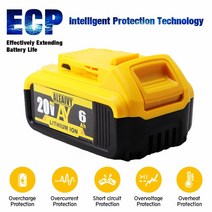 디월트 전동공구 호환 배터리 DCB184 DCB181 DCB182 DCB200, 1PCS 6.0Ah