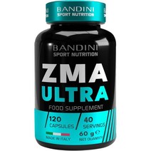 Paragraph Bandini® ZMA Ultra 120 캡슐 - 40 일 동안의 덮개 - 아연 보충제 마그네슘 및 비타민 B6- 에너지 회복 및 근육 질량 - 피로와 피로, 3개
