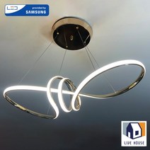식탁조명 뫼비우스 LED 펜던트 카페 인테리어 조명 리본 식탁등 크리스탈, 2. 뫼비우스(실버) 삼성칩_노란빛(전구색) 고급 설치