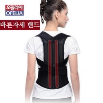 오필리아 바른자세 교정밴드 어린이 청소년 굽은등 말린어깨 허리교정 통증예방 X자형태 올바른자세/싸이즈 L
