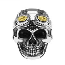 패션반지 gothic punk ring for men retro skeleton 악마 남성 반지 해골 조정 가능한 과장 죽음 장교 뱀 캡틴