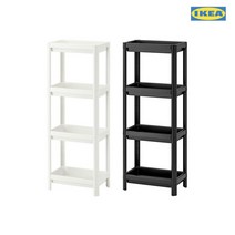 이케아 VESKEN 베스켄 4단 욕실 선반유닛100cm 화장실 수납 베란다 거치 물빠짐, 화이트_203.078.67