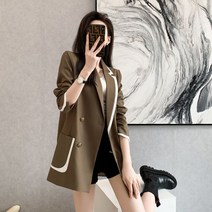 FANSYLI 여자 정장 코트 봄가을 루즈핏 작은 양복 1A30