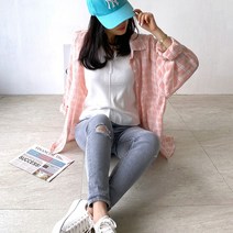 네모 여성용 체크루즈핏 블라우스