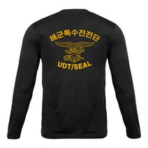 네이비멀티샵 쿨드라이 긴팔 해군특수전전단 독수리(검/노)