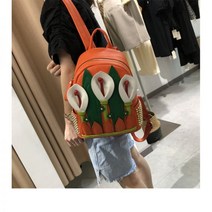 여성 유니크 백합 플라워 패치워크 백팩 컬러풀 소프트 레더 믹스 토트겸 배낭