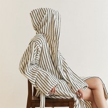 목욕 샤워 호텔 타올 로브가운 호텔가운 홈웨어, 씬블랙 스트라이프