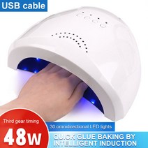 48W 4-기어 타이밍 LED UV 램프 USB 매니큐어 램프 유도 광선요법 조명 젤 빠, 01 White