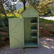 야외 조립식창고 캐비닛 슬림 예쁜 방수 원목창고 여닫이 심플 브라운 그린 틈새 산 공원 정원 모던 튼튼한 넉넉한, B타입