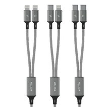 아이폰 C타입 2in1 멀티 고속 충전 케이블, 1개, 2in1 케이블 C타입 & C타입 170cm
