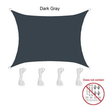 3X4M 차양 항해 직사각형 방수 야외 그늘 항해 파티오 정원 테라스 가든 가제보 파라솔 저가형 원두막 홍보 천막 리조트 대형 야외용 발코니 가림막 이동식 캐노피 95% UV 블록, Dark Gray|2x4m