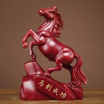 개업 공예 기념 나무 말 선물 승진 장식품 적토마 조각 조각상 집들이 축하 트로이 풍수 행운 홈 회사 흑마, AX.정밀조흑단마-높이50cm