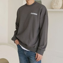 제타22 남녀공용 데일리 캘리포니아 프린팅 특양면 오버핏 기모 맨투맨 티셔츠 [1145]