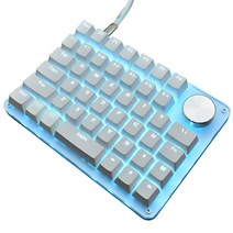 롤 서든 피파 키보드 한손 왼쪽 반쪽 모바일 게임 게이밍, 택옵션, 컬러, G50 노브 키보드 녹색 축(흰색 키 캡)