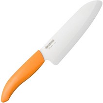 Kyocera 교세라 식칼 파인세라믹 산토쿠 16cm 식기세척기 소독제 표백 OK 무료 숫돌 교환권 포함 오렌지 FKR-160OR, 1개, 상품명참조