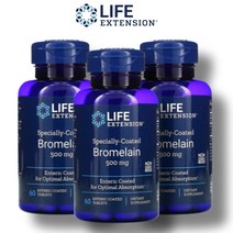 3개 라이프익스땡션 브로멜라인정 효소 500mg 60정 파인애플 엔자임 장용 코팅 고약사, 1개, 기본