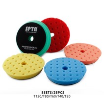 자동차폴리셔 폴리싱 광택기 패드 유막제거 SPTA 자동차 스펀지 버핑 광택 DA RO GA 버퍼 폴리셔 5 인치 125mm 6 150mm 대량 판매, 24.5sets Mix 색상 - 6 Inch Backe