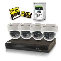 NVR녹화기 IP돔카메라 4개 HDD 1TB 자가설치 풀세트 국내 개발 생산 풀HD고화질 초특가 세트 구성품, 10m랜케이블 4개 추가 세트