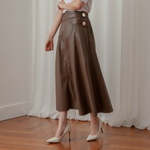 X크로스 인조 가죽 롱 스커트 롱 스커트 미시옷 엄마선물 치마 레자 면코팅 국내제작