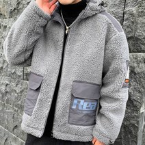 가바바 남성 겨울 양털자켓 시크하고 힙합 스타일 멋스러움이 넘치는 디자인 양털 후드 데일리 숏 양털집업 G40408