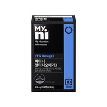 마이니 알티지 오메가3 DHA EPA 기억력개선 혈행개선 눈건강 비타민E 640mg, 1박스, 60캡슐