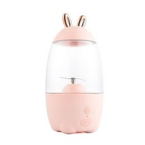 블렌더믹서기 휴대용 믹서기 텀블러믹서기 카페믹서기 소형믹서기 미니 table 블렌더 신선한 과일 믹서 그라인더 원심 분리기 Juicer USB 충전식 스무디 메이커 러블리 토끼 주, 분홍색, CHINA