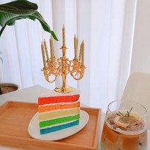아티파티토퍼 샹들리에 초 캔들 홀더 생일케이크 브라이덜샤워 파티 소품 용품 케이크토퍼, 골드