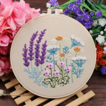 프랑스자수 DIY 패키지, 32 꽃향기 20cm, 1개