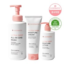 비더마틱 울트라 딥 모이스처 로션 300ml + 크림200ml 워시 750ml 3종 세트 미니어처3종+쇼핑백 증정 104792 129680, 3종세트