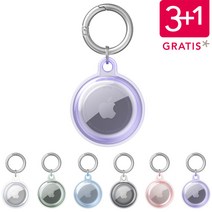 에어태그 AirTag 3+1 투명 클리어 컬러 풀커버 케이스 키링 포함, 1개, 바이올렛