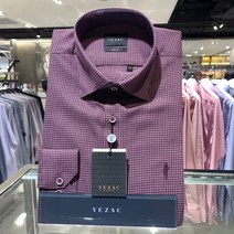 예작 예작 남성정장와이셔츠 잔체크 슬림핀 신사자수 슬림핏 긴팔 (YJ1FBS925WI)
